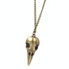 Punk 3D Metal Raven Skull Skeleton Pendant Necklace(Ancient Bronze)