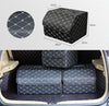 Car Trunk Foldable Storage Box, Rhombic Grid Middle Size: 40 x 32 x 30cm (Beige)