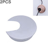 2 PCS Desk Computer Desktop Zinc Alloy Round Threading Box Hole Cover, Hole Diameter: 35mm (Matte Silver)