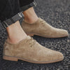 British Style Casual Shoes Suede Oxford Leather Men Shoes, Size:42(Khaki)