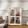 Wooden Wall-Mounted Pendulum Dual-Purpose Combination Photo Frame Style Four Frame Vertical(Wood Color)