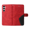 For Samsung Galaxy A26 5G Global Dual-color Splicing Flip Leather Phone Case(Red)