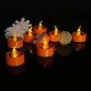 Halloween Electronic LED Candle Light, Color: Yellow Light Flash(Orange Shell Ghost Face)