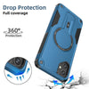 For Samsung Galaxy A05 Armor MagSafe Holder PC Hybrid TPU Phone Case(Dark Blue)