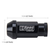 D1 Spec P1.5 M12x1.25 Racing Wheel Nut, Length: 50mm(Black)