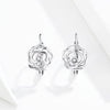Rose Sterling Silver Platinum Plated Earrings Female Earrings