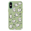 For iPhone XS Max Skin Feeling Jelly TPU Hybrid PC Phone Case(Green Heart Cat Green)