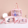 2 PCS Frosted Translucent Waterproof Storage Bag Cosmetic Bag Swimming Bag Wash Bag White S