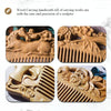8cm Cloud Green Sandalwood Retro Style Carved Portable Wooden Comb