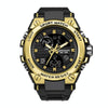 SANDA 739 Multifunctional Waterproof Sports Watch Chronograph Calendar Alarm Night Light Watch(Gold)