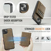 For iPhone 14 AutSpace A12 MagSafe Magnetic RFID Card Bag Phone Case(Coffee)