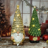 Glowing Christmas Tree Dwarf Ornament Home Christmas Resin Holiday Scene Decoration(Green)