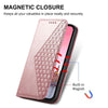 For Samsung Galaxy A26 5G Cubic Grid Calf Texture Magnetic Leather Phone Case(Rose Gold)