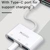 Yesido GS17 USB-C / Type-C to Dual USB + USB-C / Type-C OTG Adapter(White)