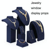 4.5x4.5x4cm Rectangular Ring Holder Jewelry Display Props Blue Microfiber Window Necklace Earring Ring Stand