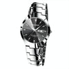 FNGEEN 5808 Men Fashion Steel Strap Quartz Watch Couple Watch(White Steel Black Surface)