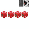 Universal 8mm Dice Style Plastic Car Tire Valve Caps, Pack of 4(Red)