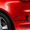 Go Fishing Styling Reflective Car Sticker, Size: 14cm x 9.5cm(Black)