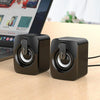 A2 USB 2.0 Wire-controlled Non-luminous Mobile Phone Computer Mini Desktop Speaker(Black)