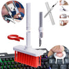 2 PCS 5 In 1 Earbud Cleaning Pen + Keyboard Cleaning Brush + Key Cap Puller(Red White)