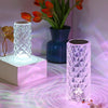 RGB Crystal Rose Atmosphere Table Lamp Bedroom Touch LED Decorative Night Light, Style: Remote Control Model