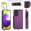 For Samsung Galaxy S20 Double Flap Zipper RFID Leather Phone Case with Short Lanyard(Dark Purple)