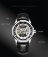 Ochstin 2002C Men  Automatic Hollow Leather Mechanical Watch Business Waterproof Night Light Men Watch Mechanical Watch(Coffee)
