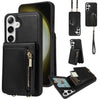 For Samsung Galaxy S24+ 5G Crossbody Lanyard Zipper Wallet Leather Phone Case(Black)