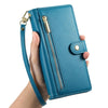 For Samsung Galaxy A36 Nine Card-slot Zipper Wallet Bag Leather Phone Case(Blue)