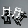 Brass Music Series Instrument Note Cufflinks, Color: Silver Sixteen Notes