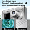 4K HD Optical Zoom Digital Camera 60MP Dual Screen Selfie Camera, No Memory(White)