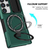 For Samsung Galaxy S24 Ultra 5G Sliding Camshield MagSafe Holder TPU Hybrid PC Phone Case(Deep Green)