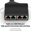 Female RJ45 4 in 1 Gigabit Network Splitter Cable Ethernet Network Coupler
