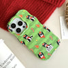 For iPhone 13 Pro Christmas Black Cat 2 in 1 TPU Phone Case(Green)