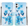 For Samsung Galaxy A05 Crystal Texture Colored Drawing Leather Phone Case(Blue Butterflies)