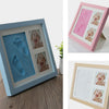 Baby Hand Foot Print Mold Maker Solid Wooden Photo Frame With Cover Fingerprint Mud Set(Pink)