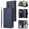 For Samsung Galaxy S25 Ultra 5G 9-Card Slots Zipper Wallet Bag Leather Phone Case(Blue)
