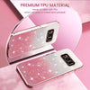For Samsung Galaxy S8 Gradient Glitter Flower All-inclusive Phone Case(Pink)