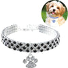 Diamond Dog & Cat Collar, Small, Black/White - Rhinestone Pet Jewellery