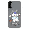 For iPhone XS Max Skin Feeling Jelly TPU Hybrid PC Phone Case(Baseball Little Dog Black)