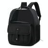 PU Pet Carrier Backpack Black for Cats & Dogs (Model 6)