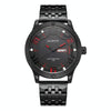 OCHSTIN 7255 Fashion Steel Strap Day-date Quartz Men Watch(Black Red)