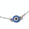 10 PCS Crystal Turkish Evil Blue Eyes Women Anklets Barefoot Chain Bracelets(Silver)