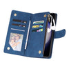 For Samsung Galaxy S25 5G Multifunctional Frosted Zipper Wallet Leather Phone Case(Blue)