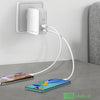 LDNIO A4403C 30W PD + Auto-id Foldable Fast Travel Charger with 1m 8 Pin Cable, EU Plug