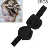 2 PCS Baby Headband Ribbon Chiffon Bow Children Hair Band Headwear(Black)