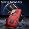 For Samsung Galaxy A15 Shield Frame Holder MagSafe Phone Case(Red)