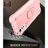 For LG Velvet PC + Rubber 3-layers Shockproof Protective Case with Rotating Holder(Rose Gold)