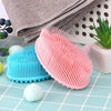 Silicone Scalp Shower Massage Brush Soft Baby Bath Brush(Pink)