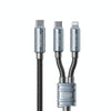 WK WDC-13 65W 2 in 1 Type-C to Type-C+8 Pin Super Fast Charge Data Cable, Length: 1.2m(Black)